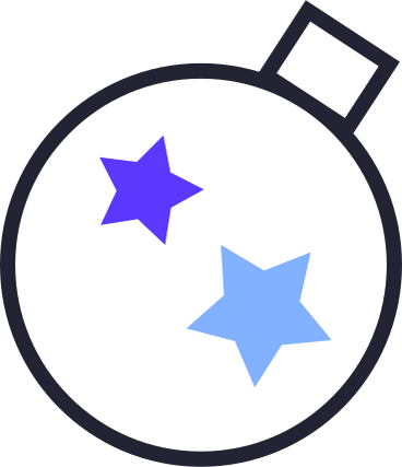 Bauble with stars PNG, SVG