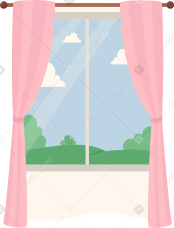 window with curtains Illustration in PNG, SVG