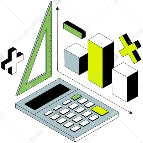 计算器和带有数学符号的图表 PNG, SVG