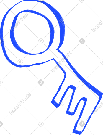 blue lined key PNG, SVG