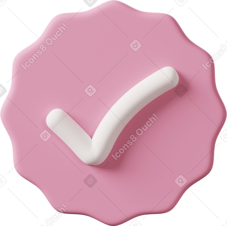 3D check mark pink PNG, SVG