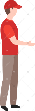delivery man in red cap Illustration in PNG, SVG