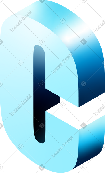 Isometric c letter PNG, SVG