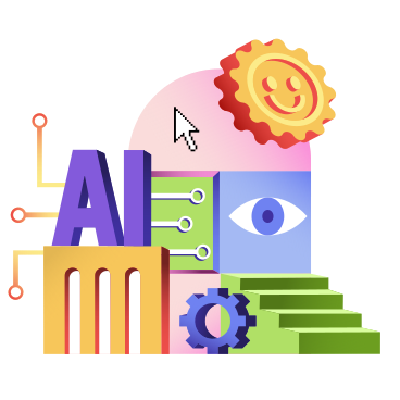 AI technology and machine vision PNG, SVG