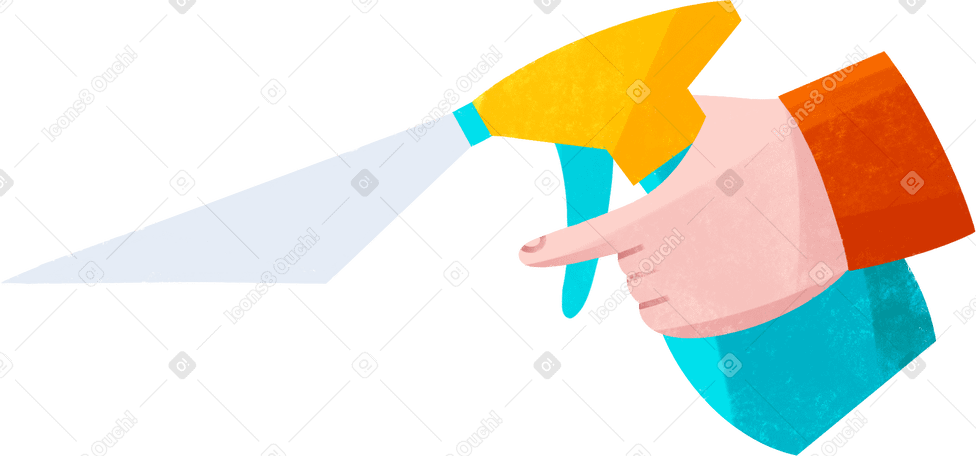 hand holding a spray bottle and spraying PNG, SVG