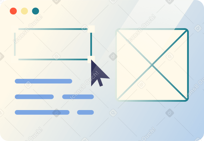 browser window with design Illustration in PNG, SVG