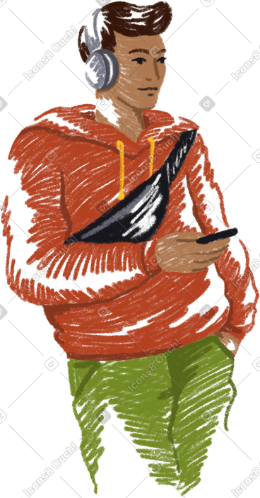 手里拿着手机的男人 PNG, SVG