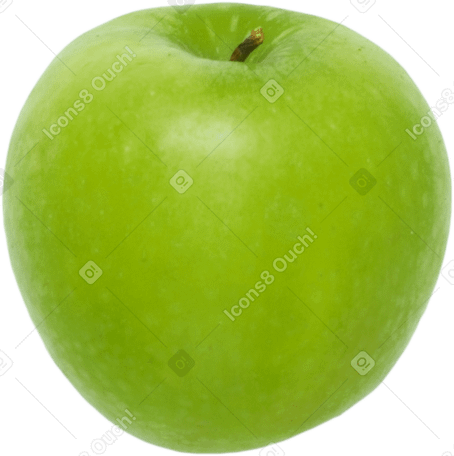 Зеленое яблоко в PNG, SVG