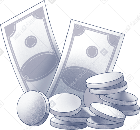 coins and banknotes PNG, SVG