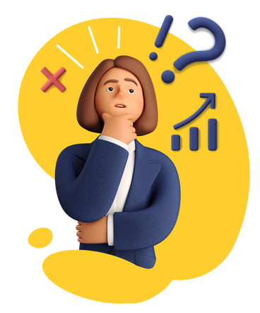 Woman thinking about a work task PNG, SVG