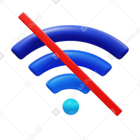 3D wi-fi off PNG, SVG