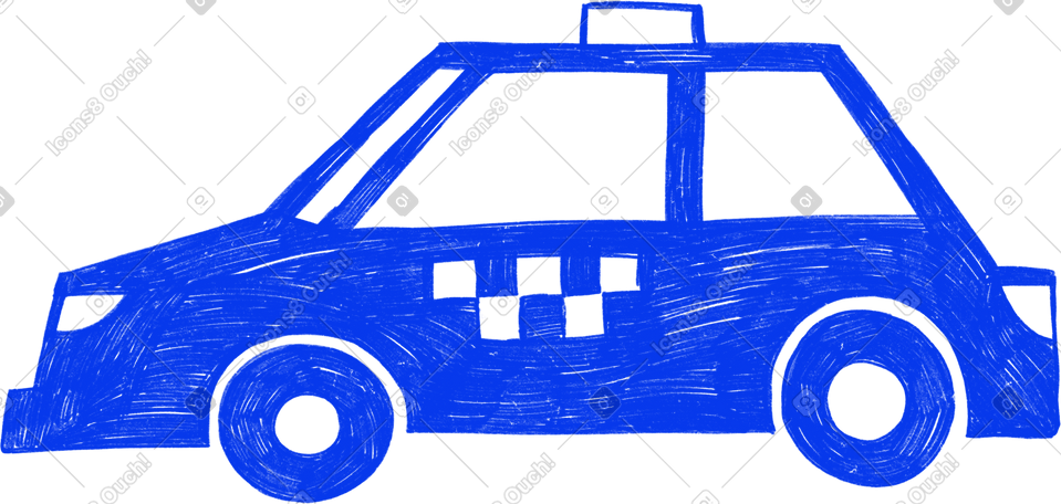 blue cab car PNG, SVG