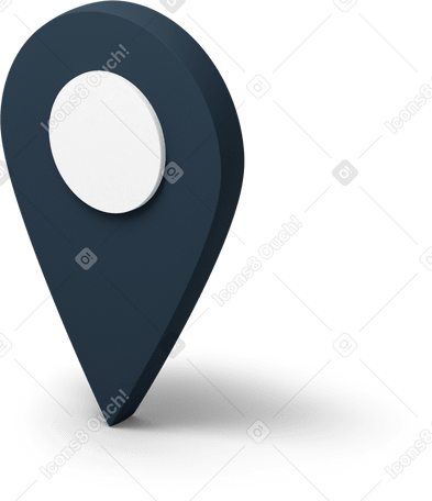 3D Black location tag Illustration in PNG, SVG