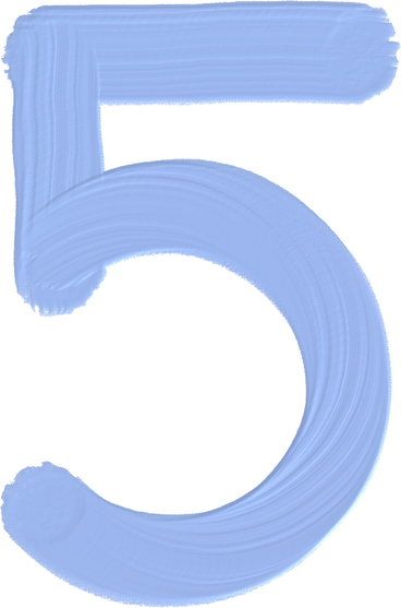 blue number five PNG, SVG
