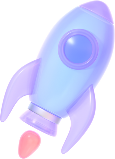 angled view of pastel blue rocket in motion PNG, SVG