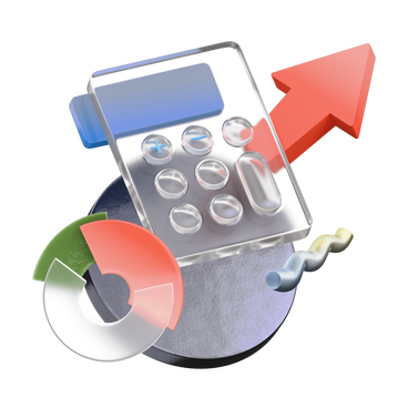 Financial growth with pie chart and calculator  PNG, SVG