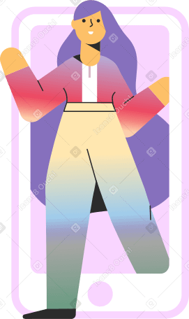woman getting off the phone Illustration in PNG, SVG