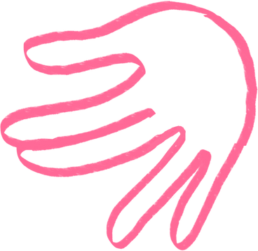 open pink hand PNG, SVG