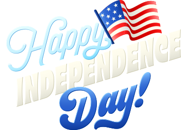 Scritte felice giorno dell'indipendenza! con bandiera PNG, SVG
