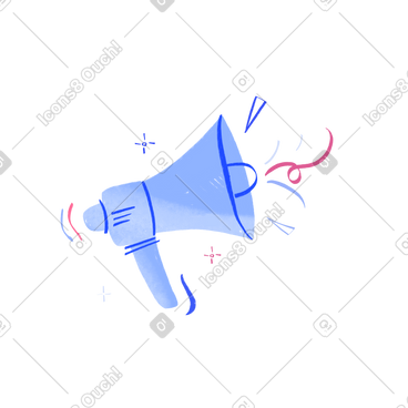Megaphone with decorative elements PNG, SVG