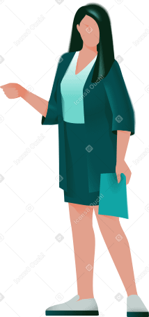 donna con foglio di carta PNG, SVG