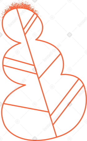 Вены красный контур листа с тенью в PNG, SVG