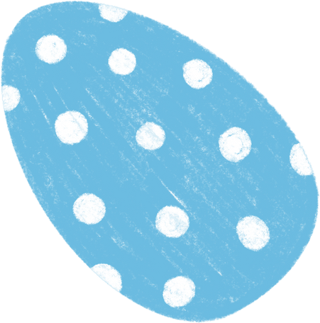 blue egg with white polka dots Illustration in PNG, SVG