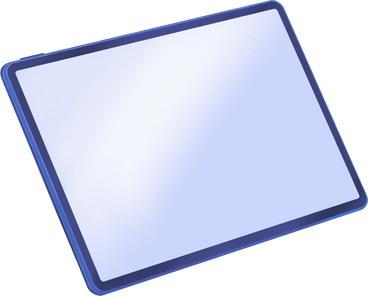 blue ipad in perspective PNG, SVG
