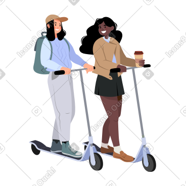 骑摩托车的两个女孩 PNG, SVG