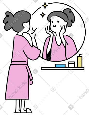 照顾皮肤的年轻女子 PNG, SVG