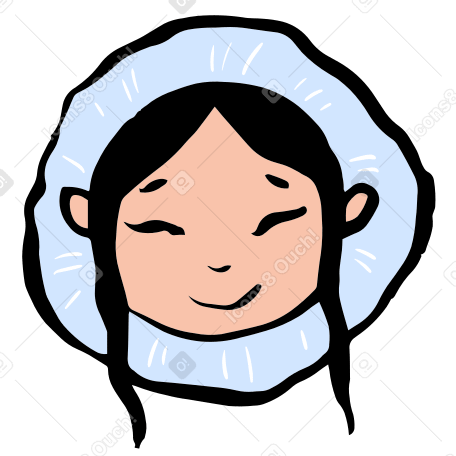 smiling hooded girl Illustration in PNG, SVG