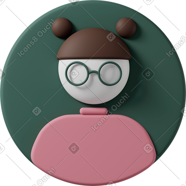 Avatar girl with glasses PNG, SVG