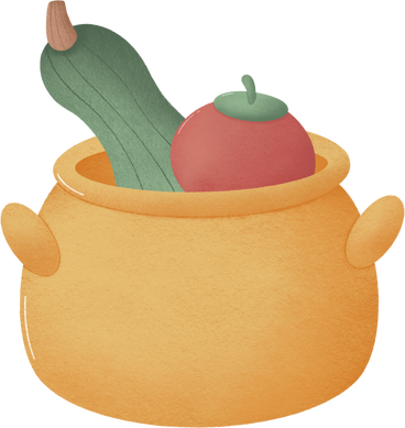 pot with vegetables PNG, SVG