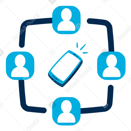 Group call Illustration in PNG, SVG