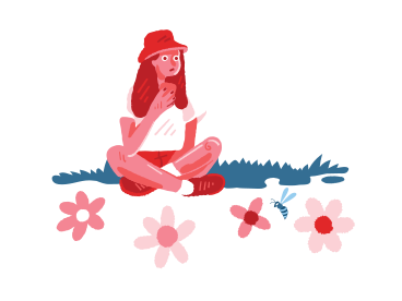 Girl in the meadow PNG, SVG