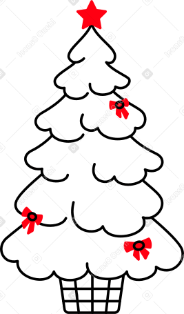 Белая новогодняя елка в PNG, SVG