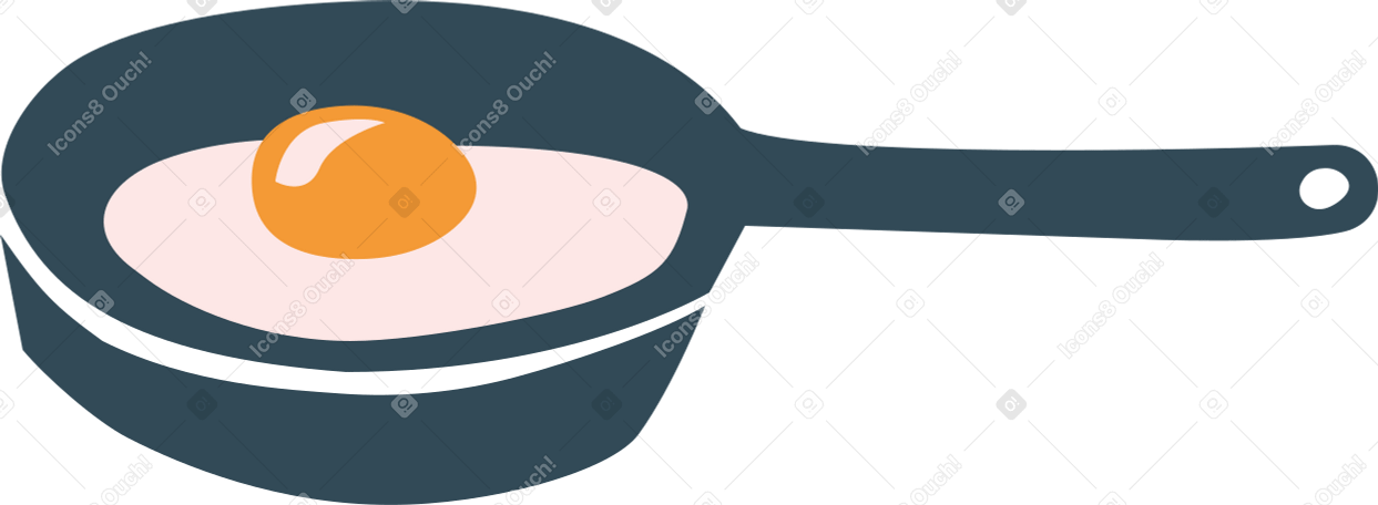 frying pan with fried eggs PNG, SVG