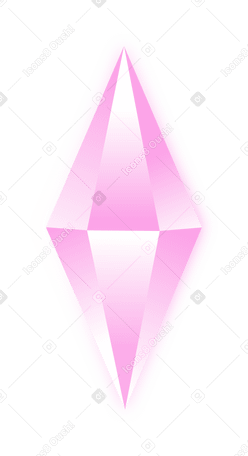 아이소메트릭 핑크 크리스탈 PNG, SVG