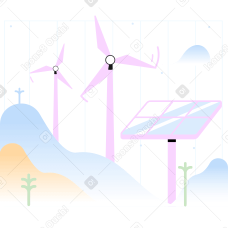 Renewable energy by solar panels PNG, SVG