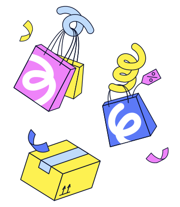 Successful shopping, package and shopping bags  PNG, SVG