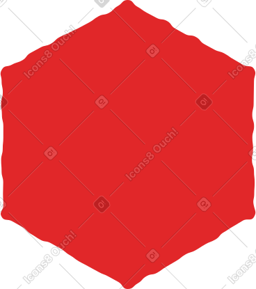 Red hexagon PNG, SVG