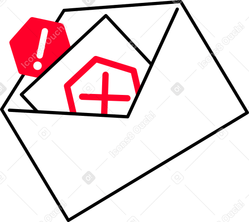 huge envelope with spam Illustration in PNG, SVG