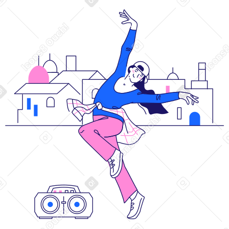 Street Dancer Illustration in PNG, SVG