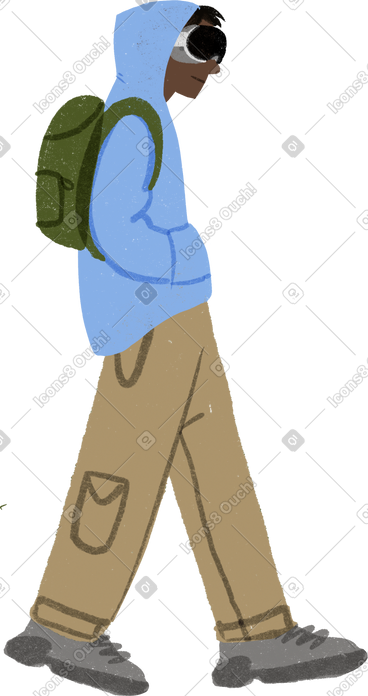 Man walking with vr glasses PNG, SVG