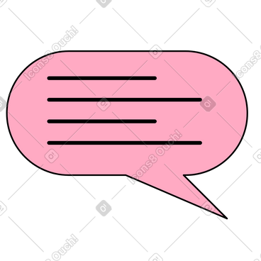 Pink speech bubble with text动态插图，格式有GIF、Lottie (JSON)、AE