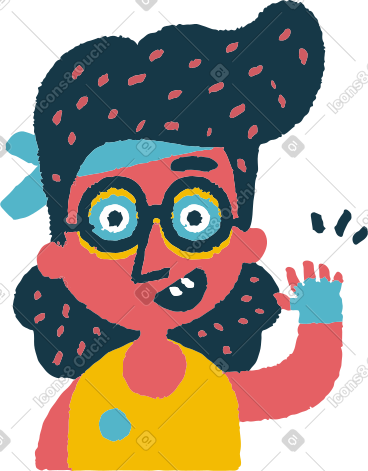 Smiling woman waving her hand PNG, SVG