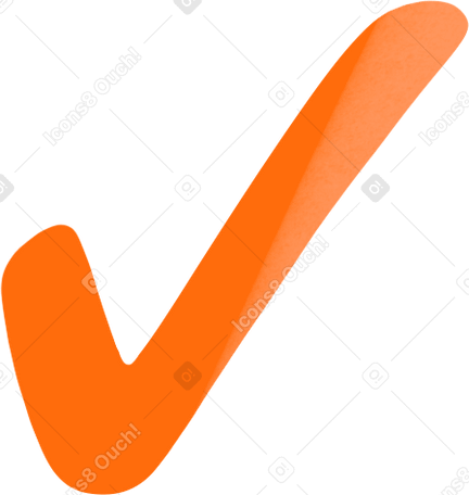 orange check mark Illustration in PNG, SVG