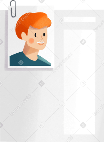 resume of a young man Illustration in PNG, SVG