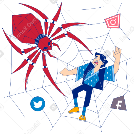 Social network Illustration in PNG, SVG