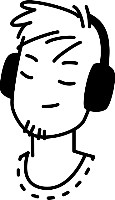 Kopf eines mannes mit kopfhörern PNG, SVG
